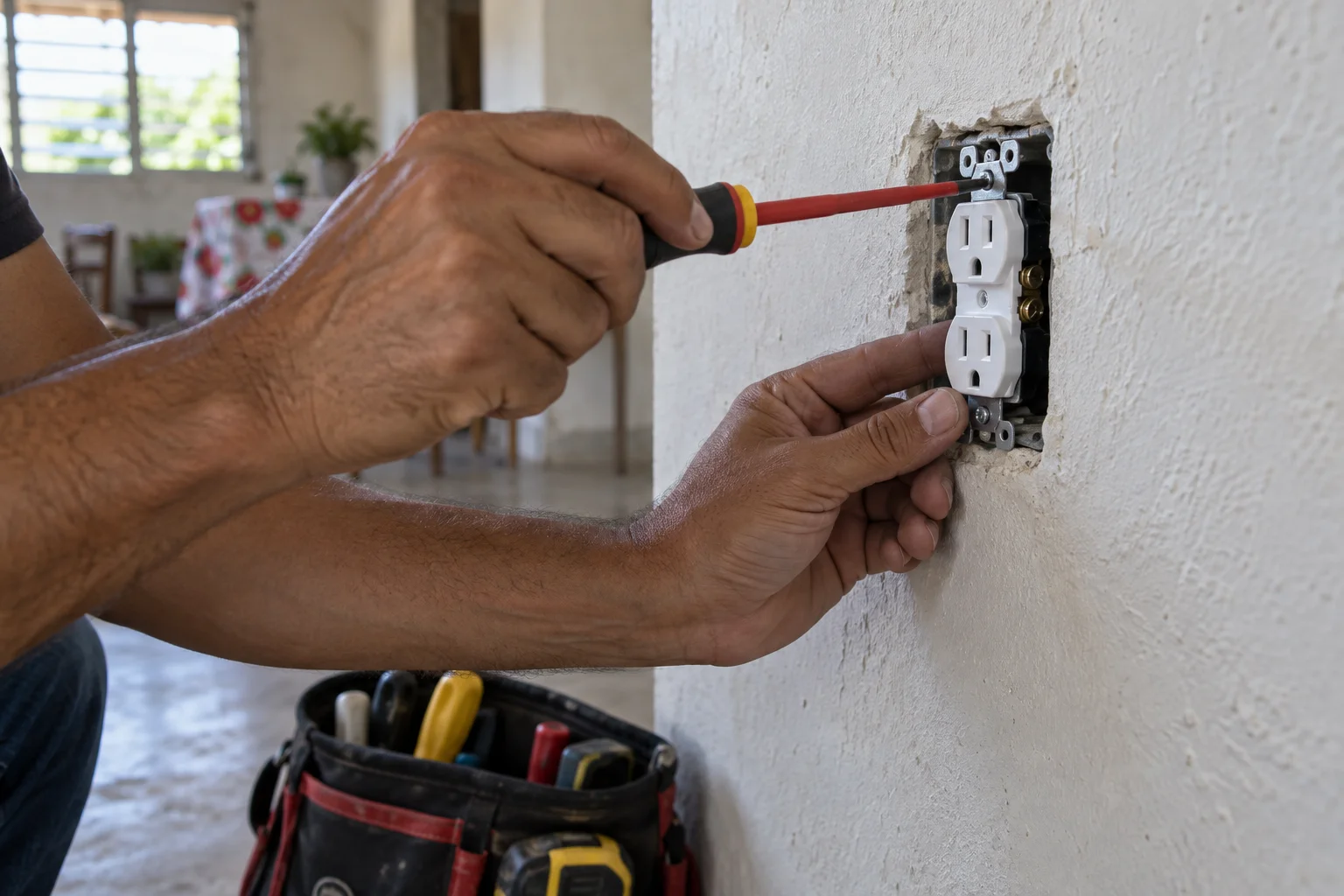 Instalación de un receptáculo eléctrico